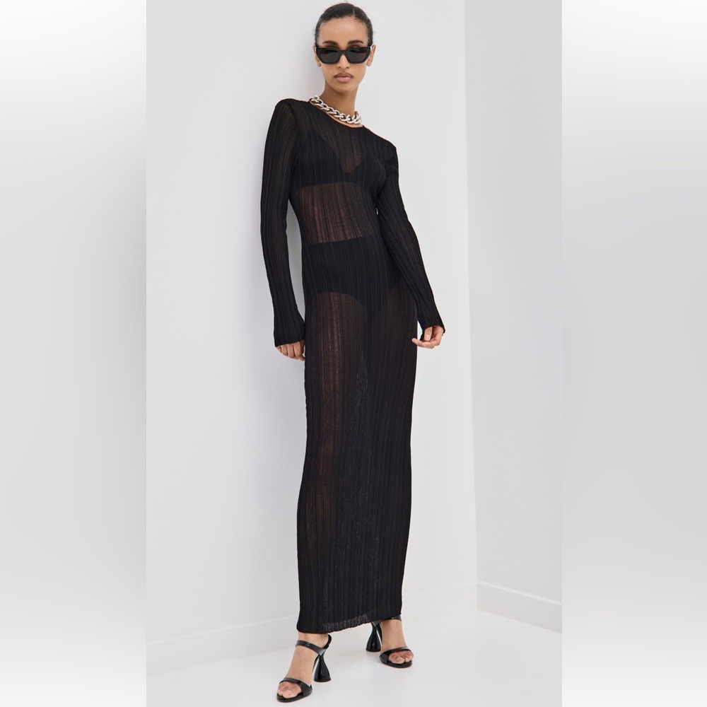 Lioness Black Sheer Long Sleeve Dress